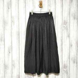 Uniqlo Drape Gathered Long Skirt Black Shiny